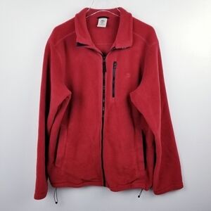 Timberland Red-ish Orange Fleece Zip Front Jacket Men's size XL